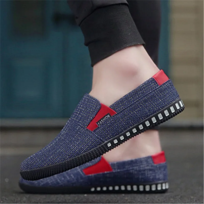 Summer breathable cloth shoes Men\'s Bean leisure shoes Youth lazy footwear Korean fashion canvas shoes