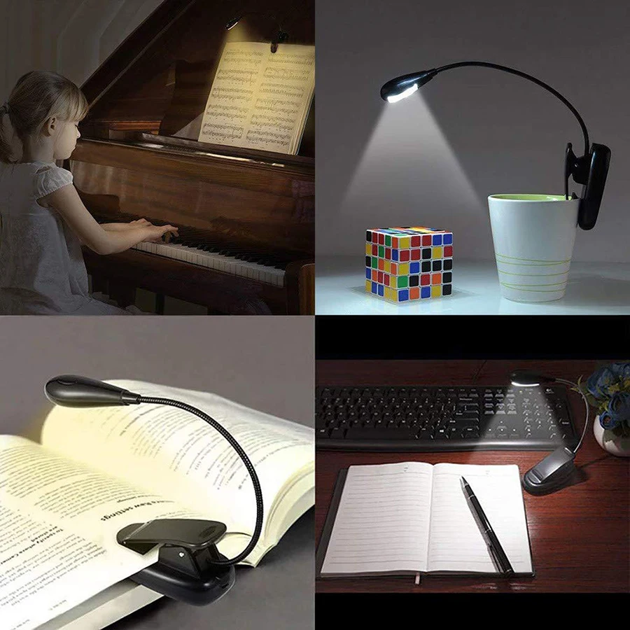 Fine Portable Travel Book Reading Light Lamp 3 Level Warm/Cool White LED Clip Booklight Reading Lamp Creative LED Night Light