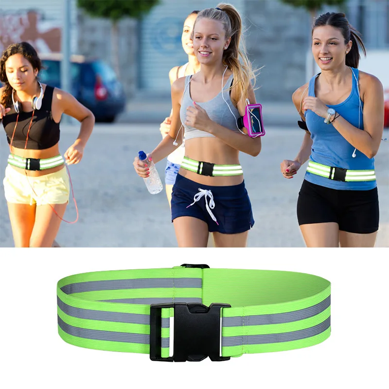 Ceinture de sécurité élastique réglable pour la course, équipement de sécurité nocturne à haute visibilité pour les bras, les poignets, la taille, le rinçage