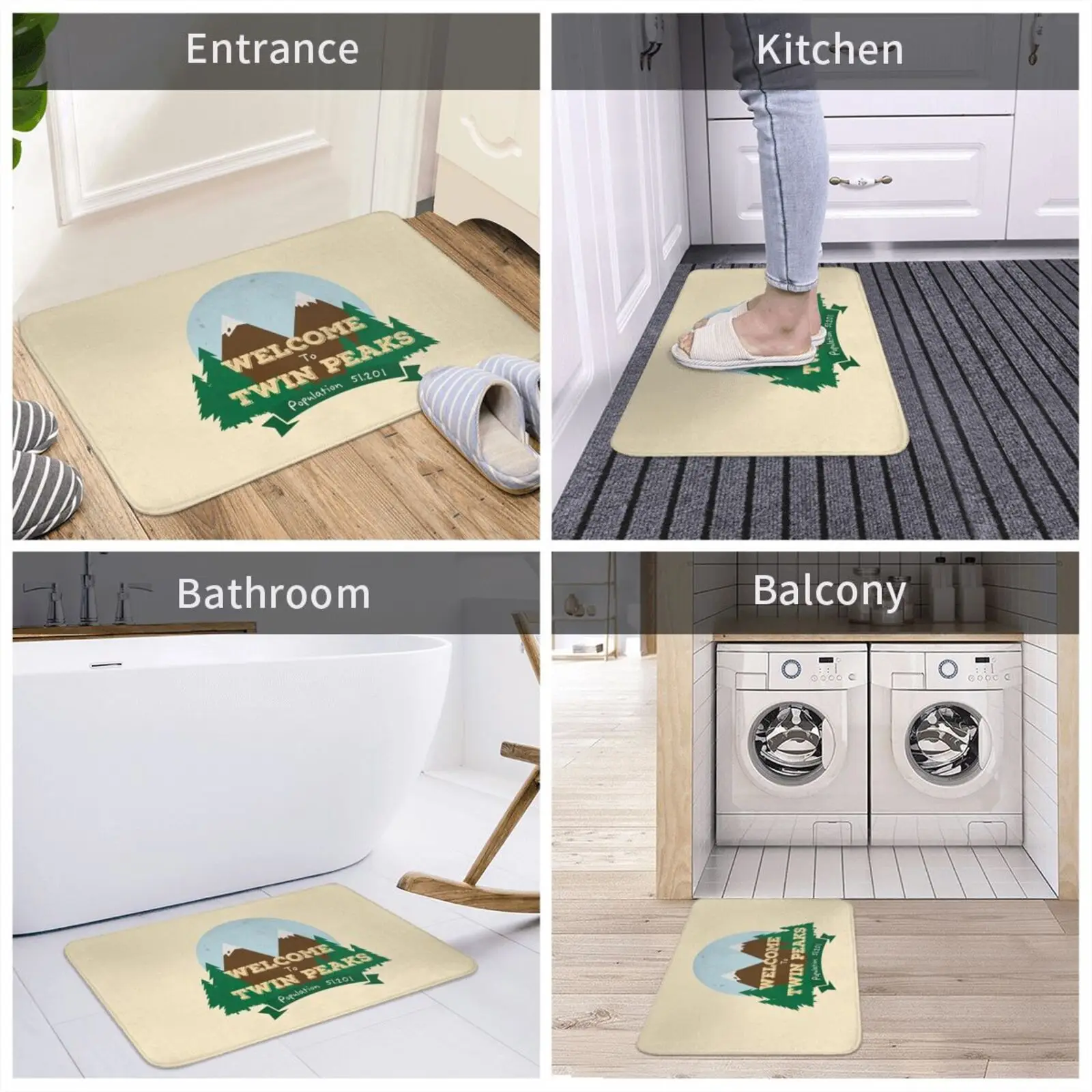 Welcome To Twin Peaks Entrance Door Mat Bath Mat Rug Twinpeaks _ Tpapproved Welcome To Twin Peaks Dale Cooper Tv Shows Tv image 6