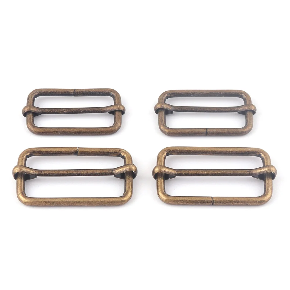 32/38mm Bronze Adjustable Belt Slide Buckles,Vintage Rectangle Metal Purse Buckle,Bag Strap Buckle Handbag Webbing Leather DIY