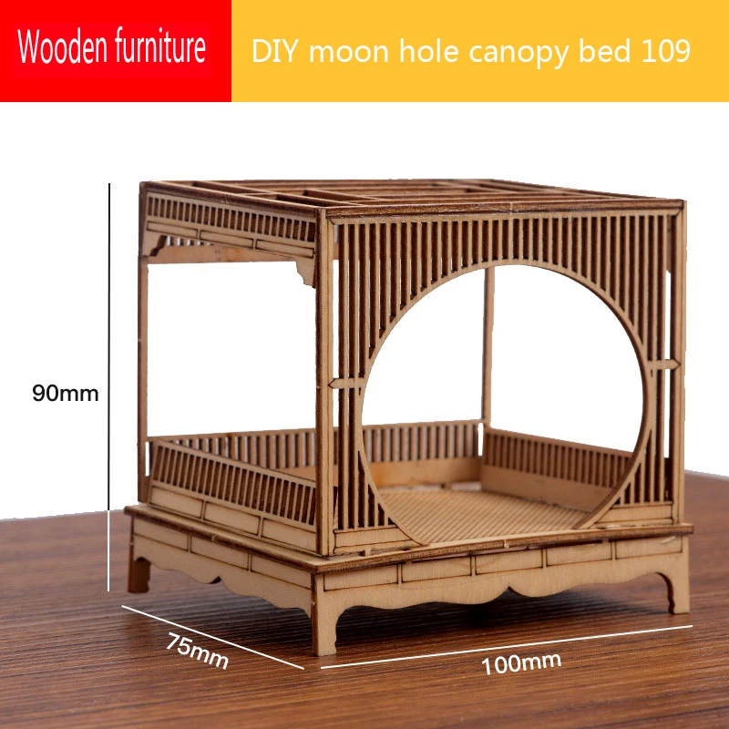 Building DIY Small House Indoor Decoration Miniature Chinese Furniture Model Wooden Locker 1:25