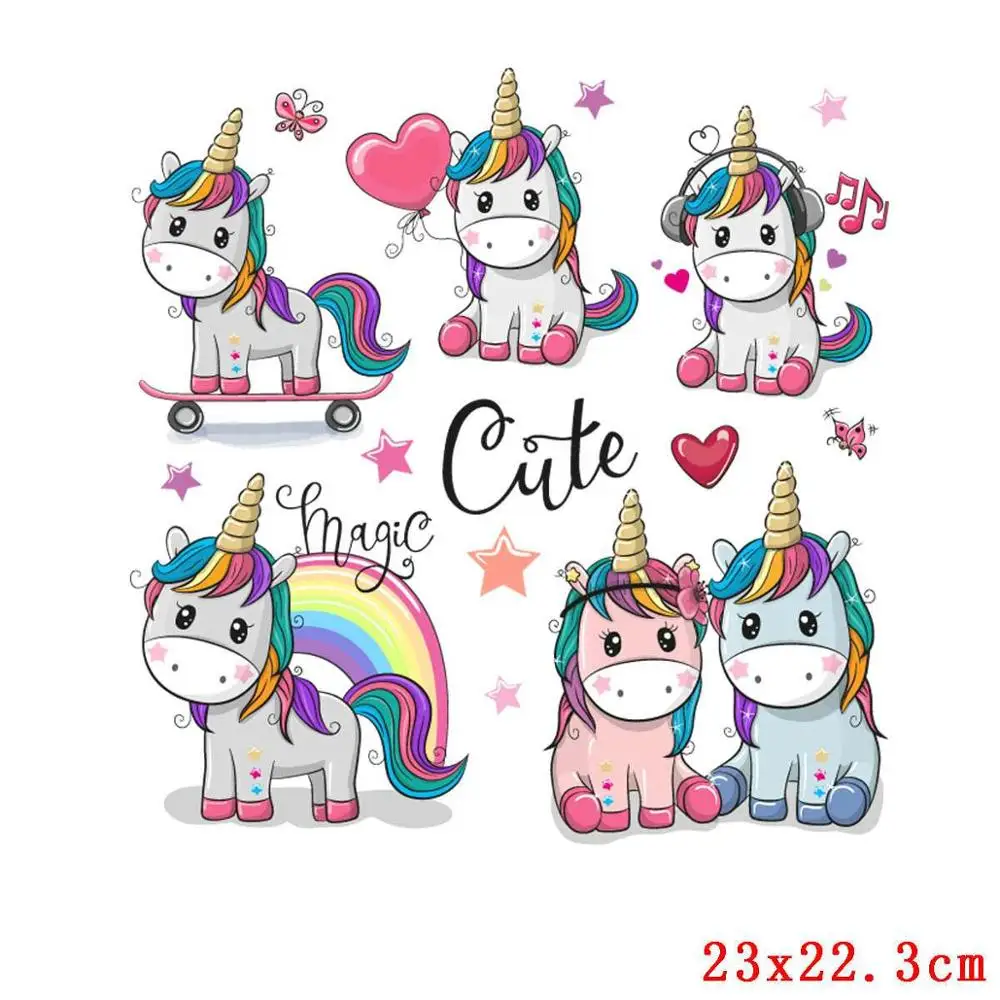 DIY Cute Cartoon Little Girl Patches Clothing Iron on Transfer Patches for Clothing Animals Thermal Stickers on Clothes Applique