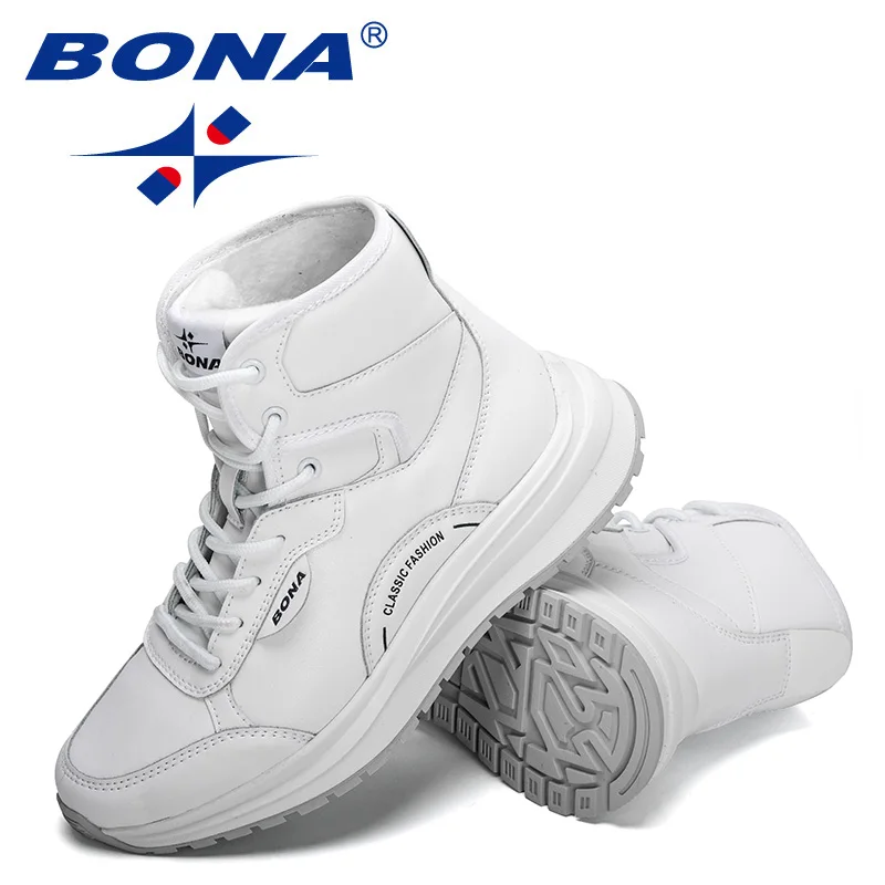 BONA 2022 New Designers High Top Plush Sneakers Women Snow Ankle Boots Ladies Warm Platform Anti-Slip Comfy Footwear Feminimo