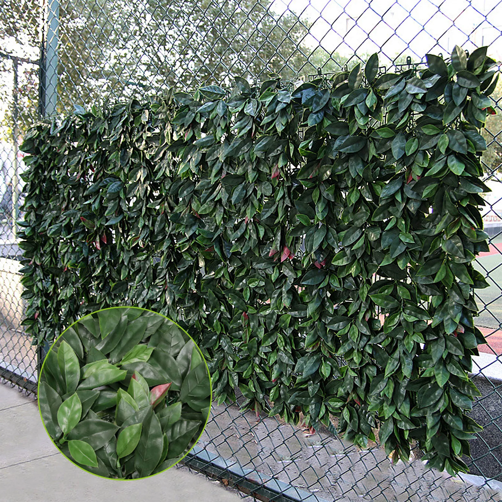 45x45cm Artificial Leaf Plant Fence Screening Roll Rain-proof Grass Wall Background Landscaping Protected Privacy Garden Fence