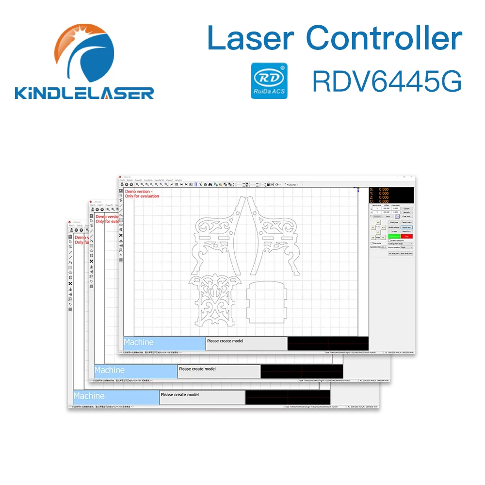 Imagem -05 - Kindlelaser Ruida Corte a Laser e Sistema de Controle de Gravura Mark Ponto de Corte para Máquinas de Gravador Rdv6445g Small Vision