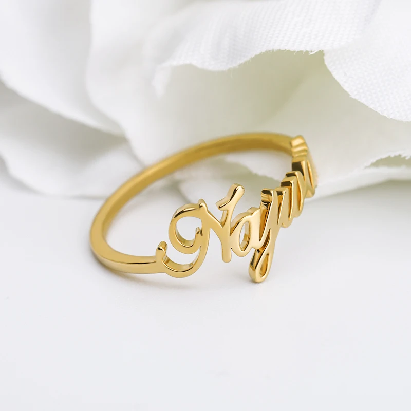 

Personalized Custom Name Ring For Women Stainless Steel Rings for Wedding Band Custom Letters Initials Ring