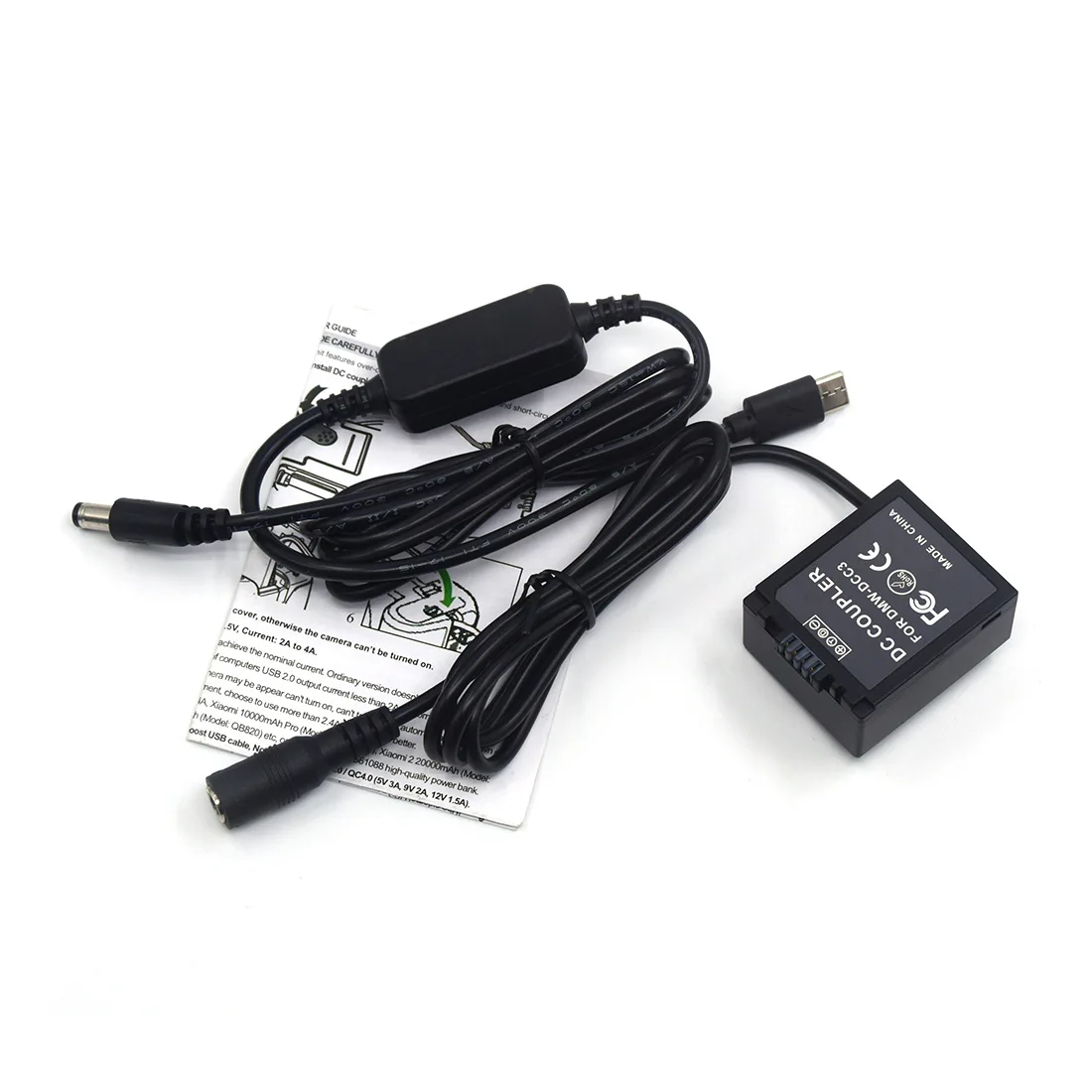 Usb tipo c USB-PD conversor para cabo dc + DMW-DCC3 dc acoplador DMW-BLB13 manequim bateria para panasonic lumix DMC-G1 gh1 gf1 g2 g10