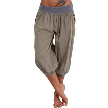 Women Pants Lantern Shape Loose Casual Harem Pants Solid Color Bloomers Trousers Sports Female Pants