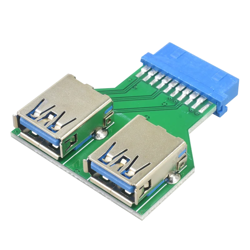 

Card vertical dual USB 3.0 USB3.0 type A female to motherboard 19pin box connector socket adapter