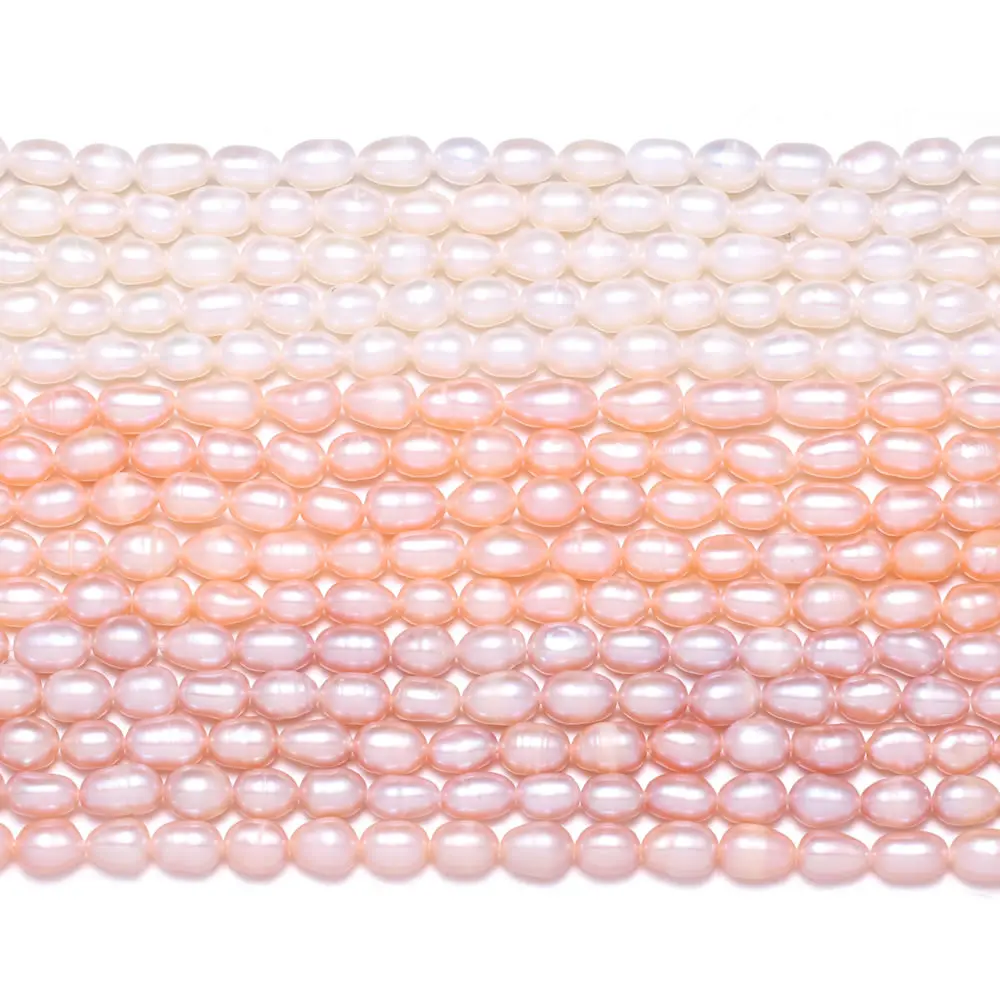Natural Freshwater Pearl Beads High Quality Rice Shape Punch Loose Beads for DIY Elegant Necklace Bracelet Jewelry Making 4-5MM