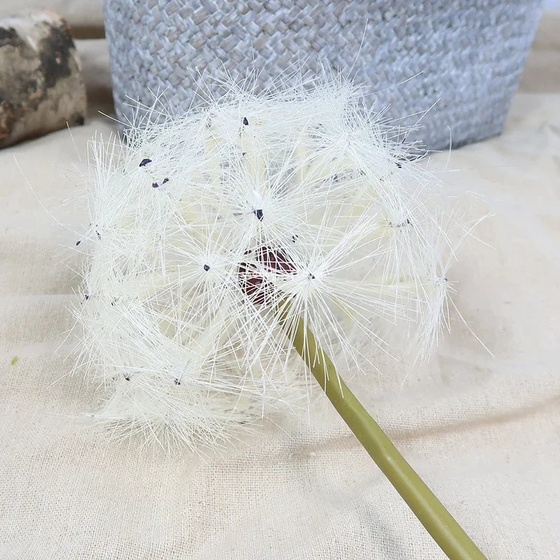 Fake white flower artificial dandelion ball branch garden wedding party home decoration