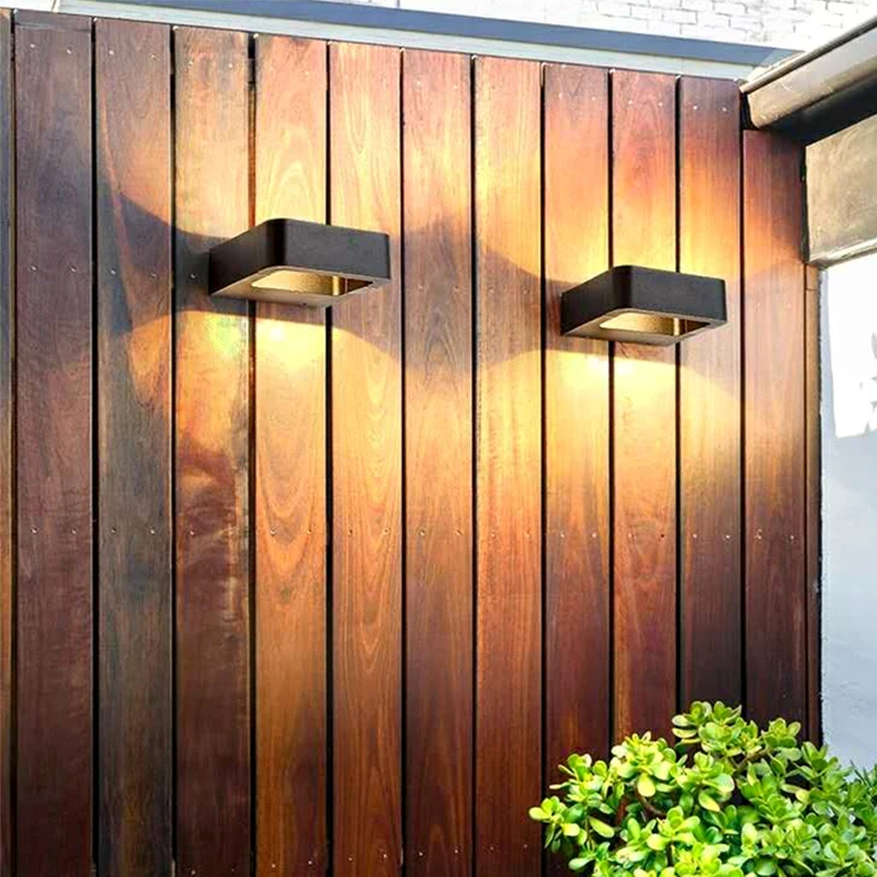 LED Outdoor Lighting IP65 Waterproof Alumunim Wall Lamp Garden Villa Porch Sconce Lightings Black Color 96-260v Sconce Luminaire