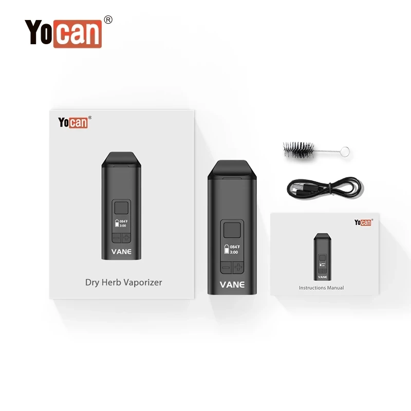 الأصلي Yocan ريشة طقم مبخر الأعشاب الجافة مع بطارية 1100mAh السيراميك لفائف غرفة التدفئة OLED ضرب العشبية 5G قلم Vape العشبية
