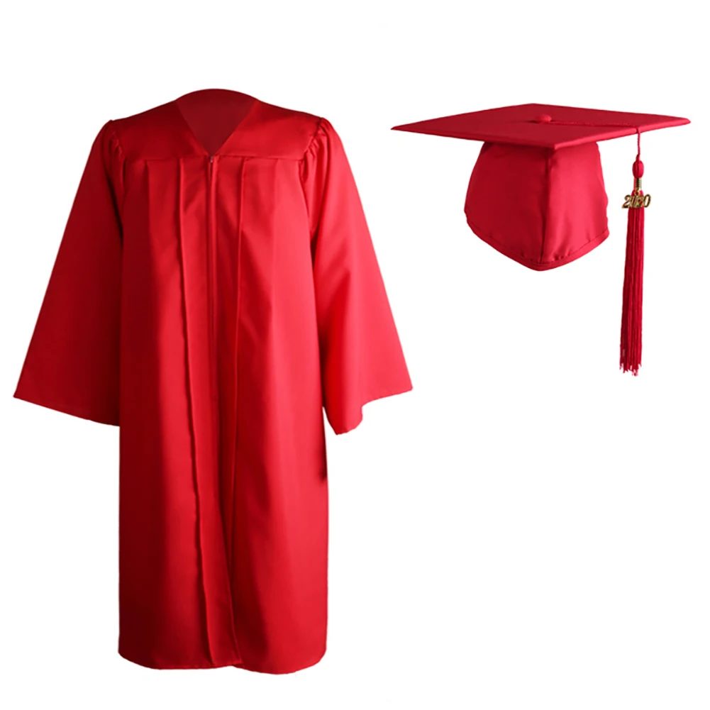 2022 Volwassen Zip Sluiting University Academische Graduation Gown Robe Baret Cap