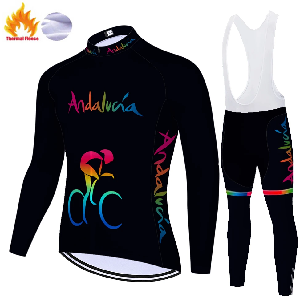 2023 ANDALUCIA Winter Thermal Fleece bicycle clothing fietskleding heren maillot cyclisme cycling jersey men roupa ciclista