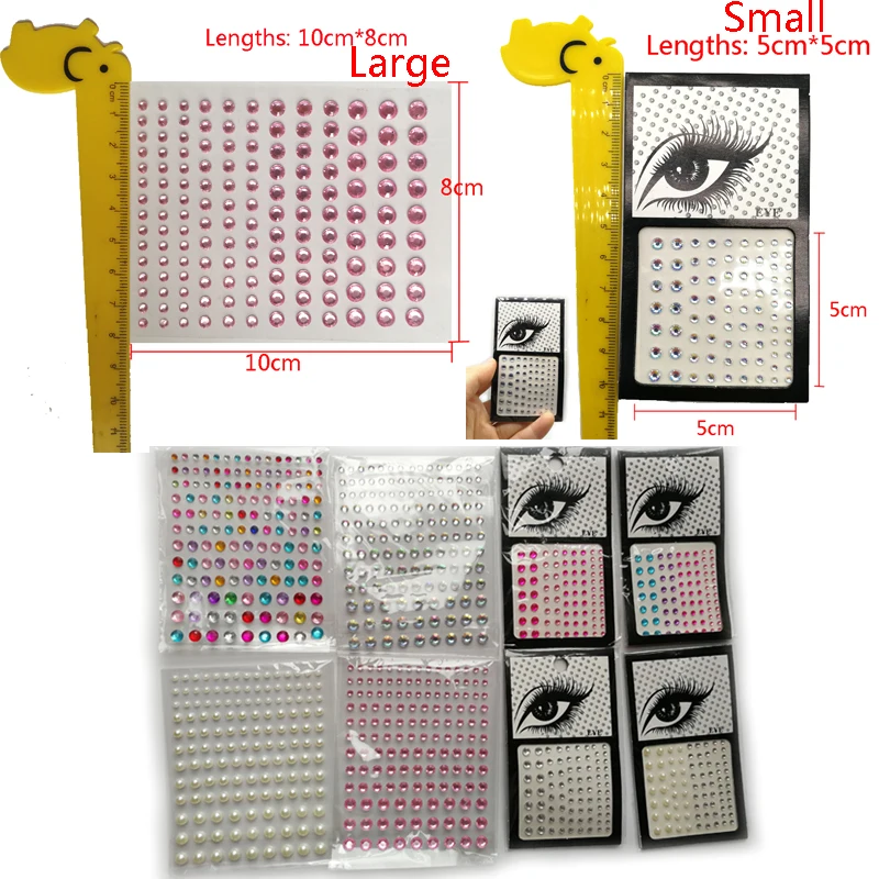 35 Colors Eyes Face Rhinestone Sticker Glitter Eyeshadow Eyeliner Jewelry Makeup Diamond Crystal Temporary Tattoo Stickers