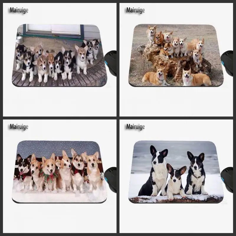 

Mairuige Mouse Pad Custom Cute Corgi Picture Animal Mouse Pad Rubber Non-slip Laptop Player Speed Control Decorative Table Mat