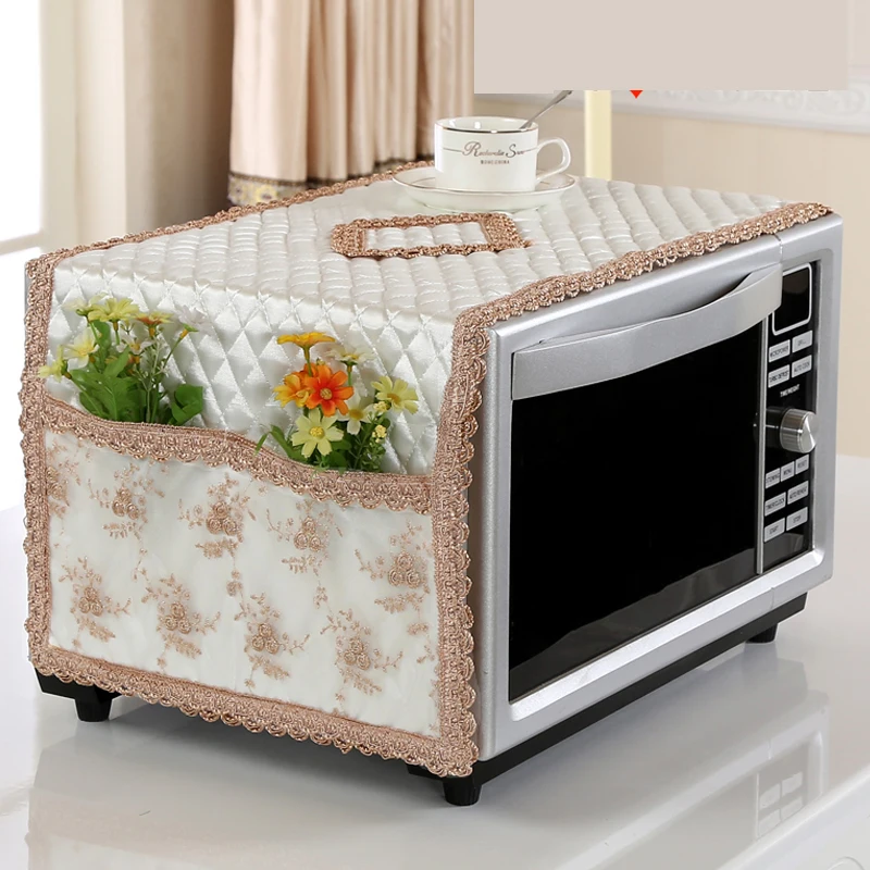 Lace Fabric Dust Cover Microwave Case Microwave Oven Pastoral Style Microwave Towel