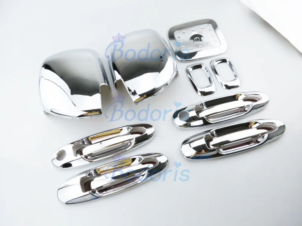 

13 Pieces Chrome Mirror Cover Side Lamp Fuel Tank Cap Handle Panel 1998-2007 For Toyota Land Cruiser 100 FJ100 Accessories