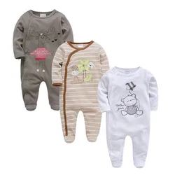 Kavkas Baby Rompers 3pcs/lot Jumpsuit 100% Cotton Long Sleeve Animal Printed 0-12M Bebies Overalls