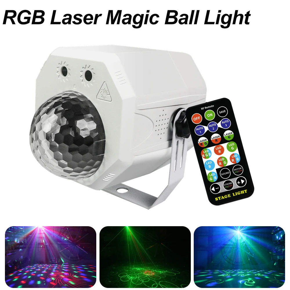 

RGB Laser Magic Ball Light Full Color Patterns Laser Projector Light Stage DJ Disco Strobe Effect Light For Party Bar Club