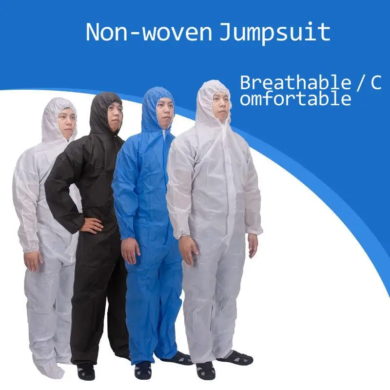 Disposable Protective Clothing Security And Protection SMS Nonwoven Fabric Thicker Coverall CleanRoom Dustproof Jumpsuit Garment