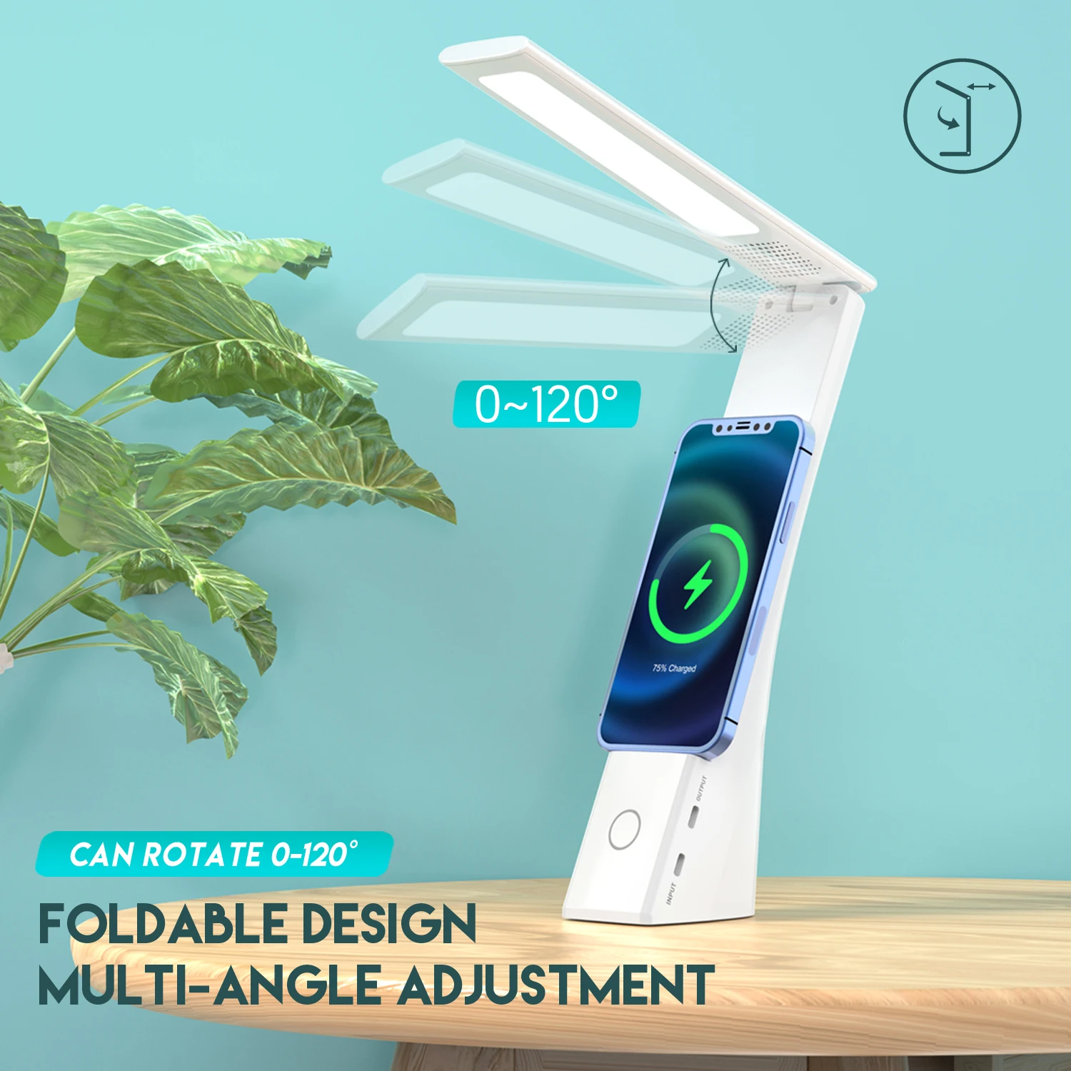 15W Drahtlose Ladegerät Lampe Winkel Freie Einstellung Tragbare Indoor Hause Beleuchtung Schlafzimmer Lampe TYPE-C Moderne Schreibtisch Nacht Lampe