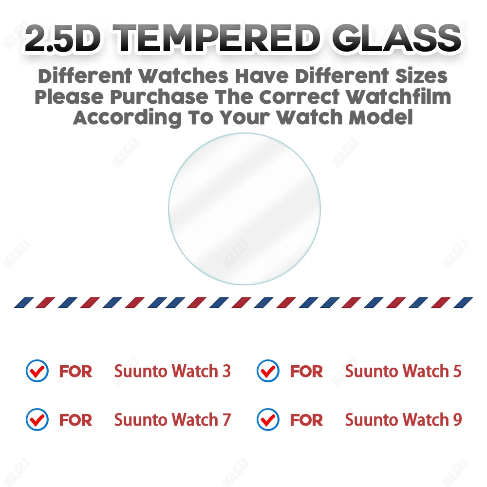 High-Quality Tempered Glass For Suunto Watch 3 5 7 9 Smart Watch Screen Protector film Clear Transparent Protective Accessories