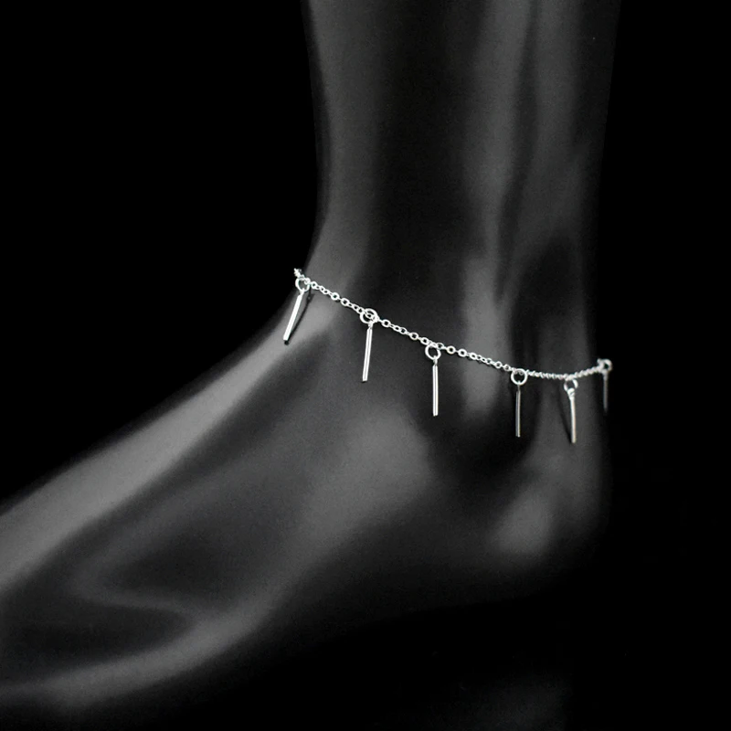 Hot Fashion Simple Arch Bridge Pendants Anklets Bracelet 925 Sterling Silver Summer Anklet For Women Jewelry Beach Foot Chain
