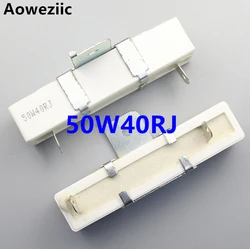 (5ピース/ロット) 40ワット40オーム +/- 5% 水平セメント抵抗40W40RJセメント抵抗40W40ΩJセラミック抵抗プラグインRX27-4H