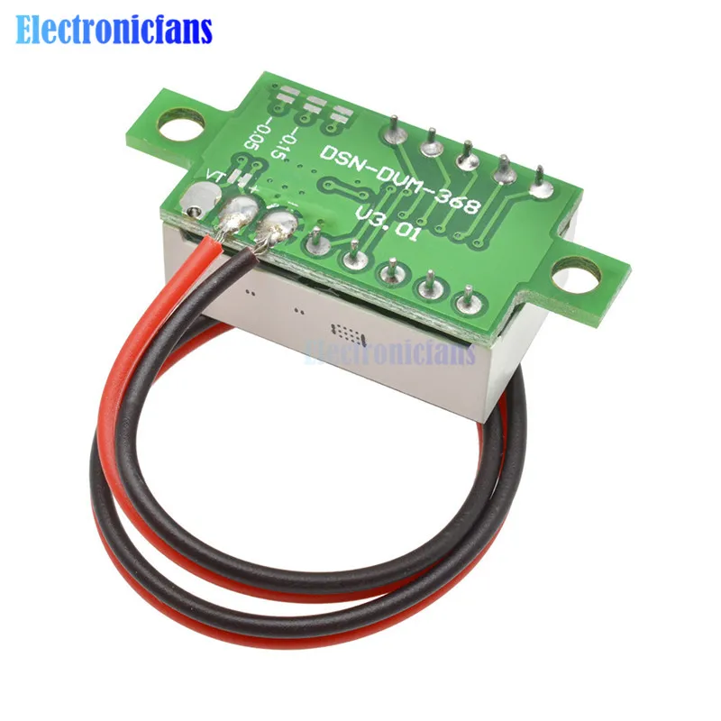 0.36 Inch 3-Digit Display Voltmeter Meter Mini Digital LED Display Voltmeter Biru Panel Tegangan Meter DC 4.7 ~ 32V