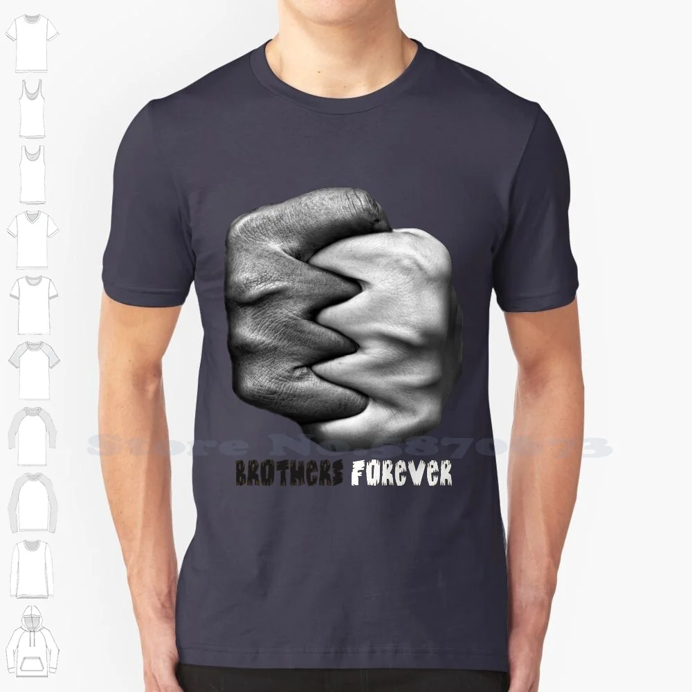 Brothers Forever 100% Cotton T-Shirt Georg Folyd Balck Lives Matters Justice Rayshard Brook