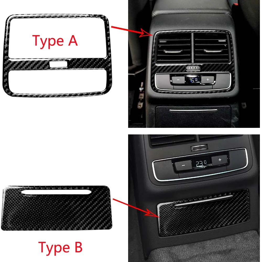 

Carbon Fiber Interior Rear Air Vent Outlet Cover Trim For Audi A4 B9 2017-2019