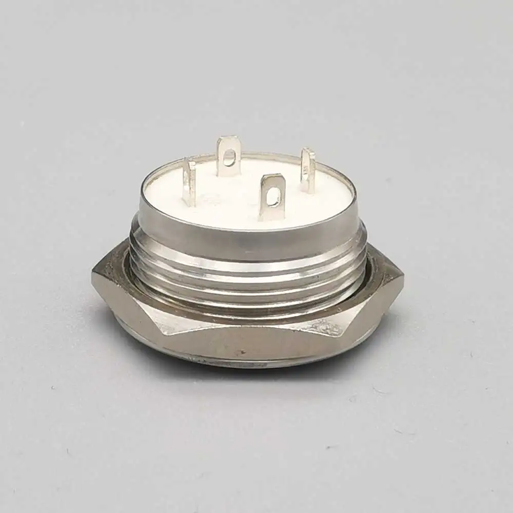 Yueshun 19mm Momentary Short body Metal Push Button Light Switch 12volt 24volt Ring LED IP67 Normal Open