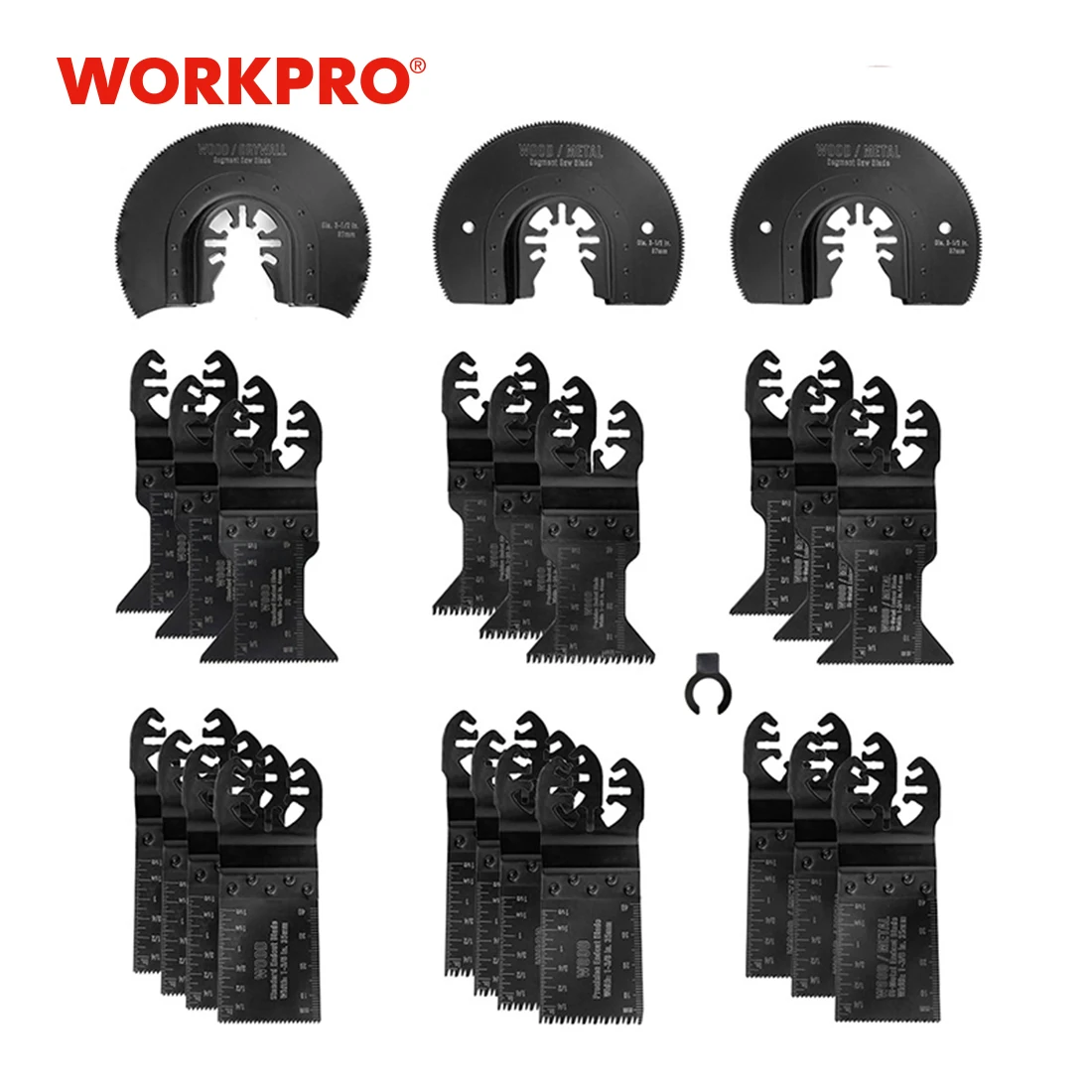 Многоосциллирующие лезвия для пилы WORKPRO, быстросъемные диски для металла, дерева, 23 шт.
