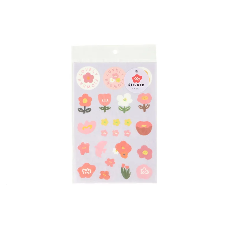 SIXONE Cartoon Cute Floret Fruits Decoration Stickers Kawaii Korea Girl Notebook Desk Hand Account label Sticker Sealing Sticker