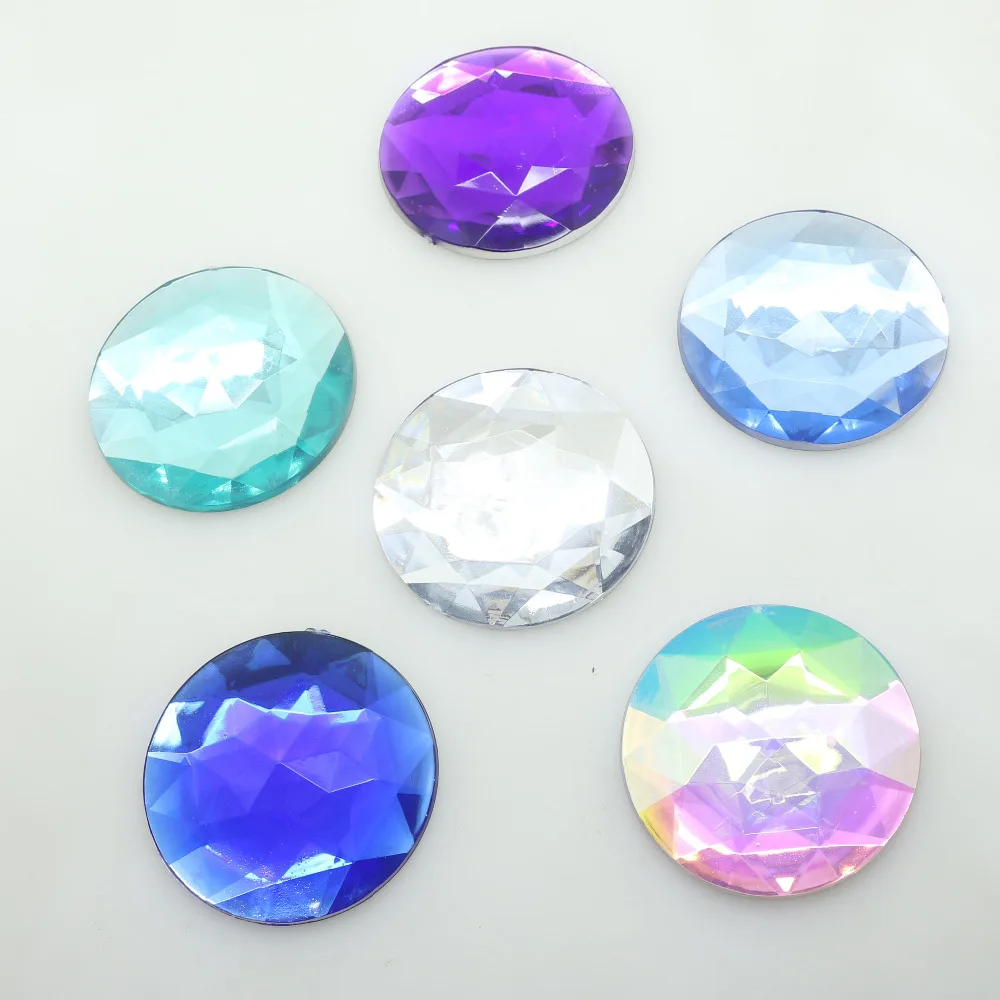 ZMASEY New Large 5Pcs/Lot 52mm Rhinestones Acryl Button DIY Home Garden Decoration Handwork Accessories Wholesale prices