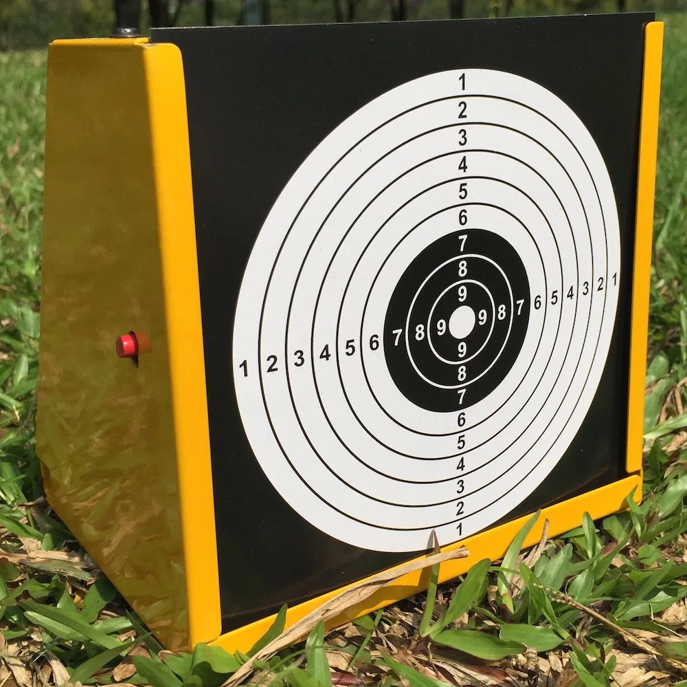 14CM Tactical Shooting Targets Metal Target Box Plate With 100 pcs Aim Paper Stickers For Pellet Gun, BBs and Airsoft Trap