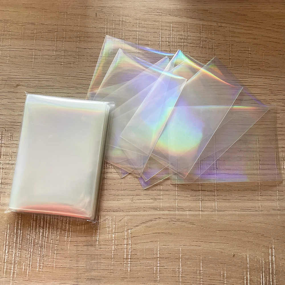 Many Size Choice Rainbow Foil YGO Size Transparent Laser Clear Sleeves Holographic Protector Trading Cards Shield Magic Cover