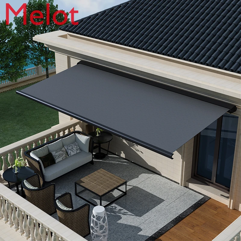 

Retractable Sunshade Canopy Outdoor Electric Remote Control High-End Luxury Villa Balcony Anti-Awning Chain Tent