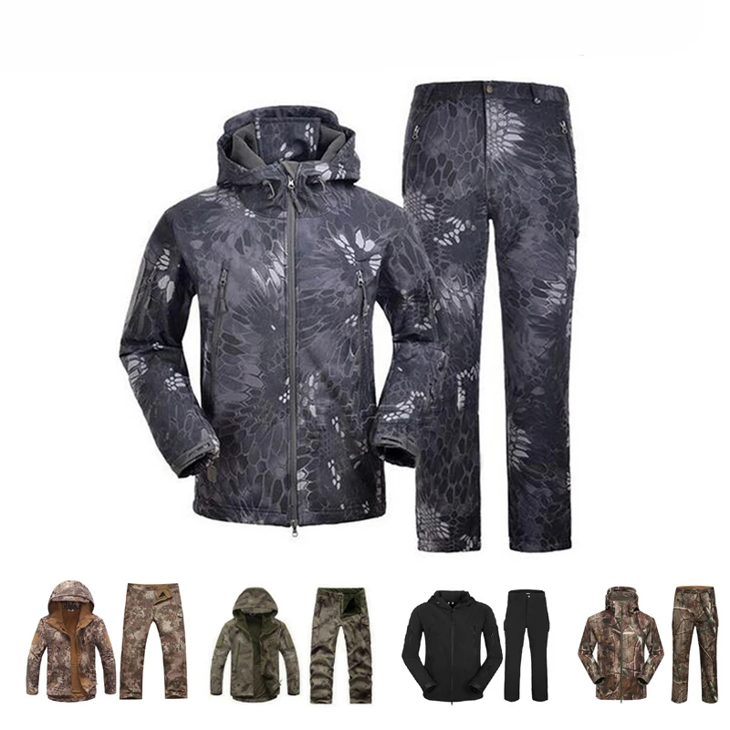 

Men Outdoor Sport Suits Sets Softshell Jackets Pants Hiking Hunting Clothes Hunting Camping Suits