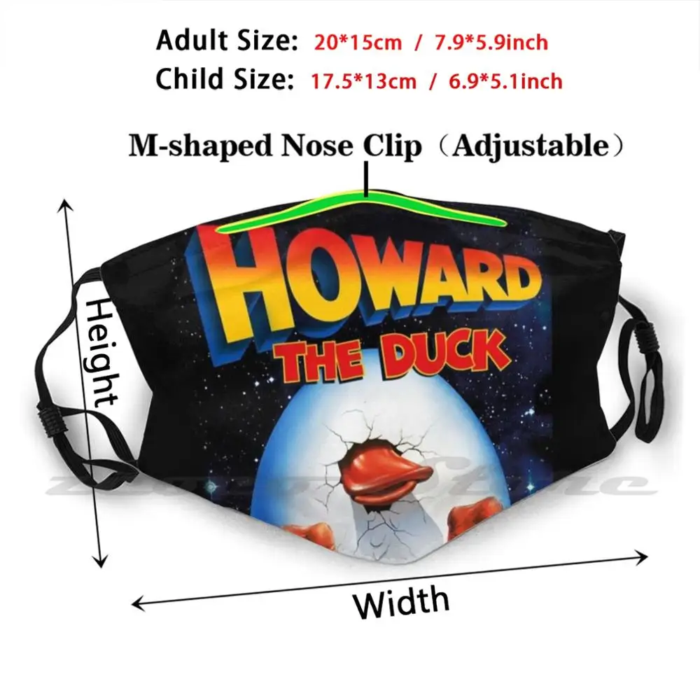 Howard The Duck ( 1986 ) Mask Cloth Reusable Print Filter Washable Howard The Duck Quotes Funny Film Music Movie Typhography