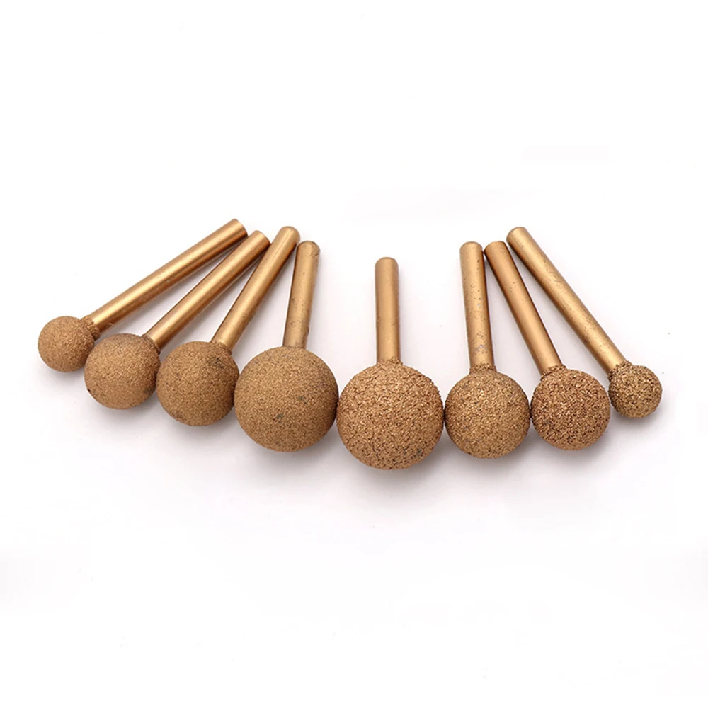 1PCS 12-25mm Ball เพชร Burr แกะสลักบิต 1/4 ''Shank หยาบ/เครื่องบดละเอียด