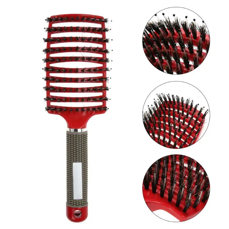 Hair Scalp Massage Comb Girls Hairbrush Bristle Nylon Women Wet Curly Detangle Hair Brush for Salon Hairdressing Styling Tools