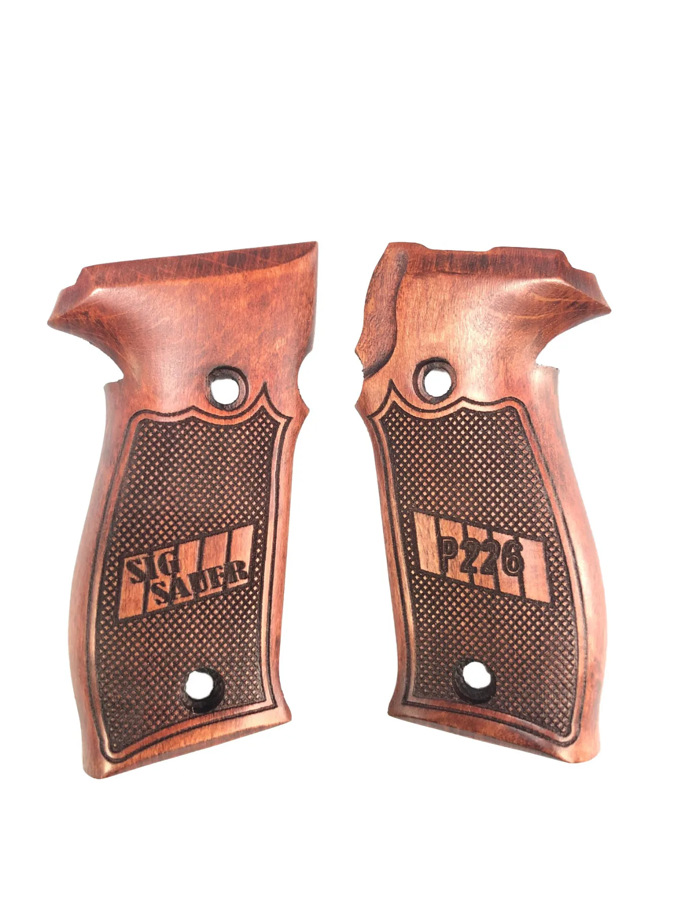 Sig Sauer P226 Compatible Laser Cut Sig Sauer P226 Written Red Wooden Grip