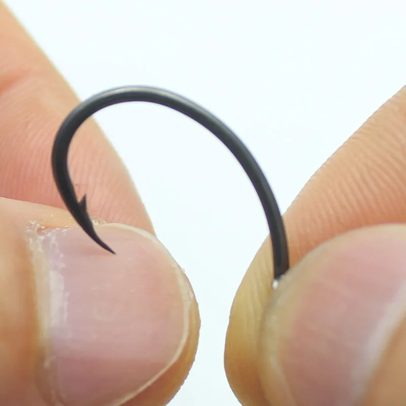 30PCS Hook Carp PTFE Coating Carp Hooks High Carbon Steel Matte Black With Micro Barb 2 4 6 8 Accessories for Carp Fishing Rig