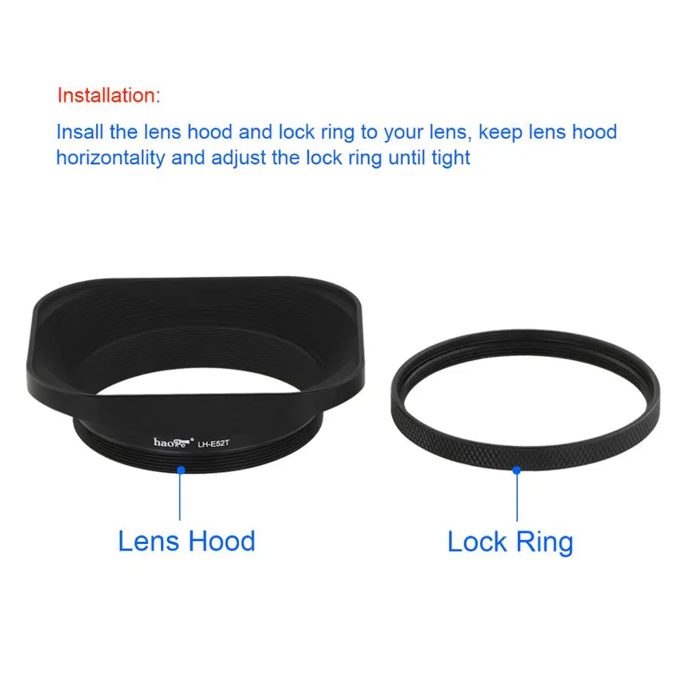 Haoge Lens Hood for 52mm Canon Nikon Sony Leica Voigtlander Nikkor Panasonic Olympus Lens and Other Lens with 52mm Filter Thread