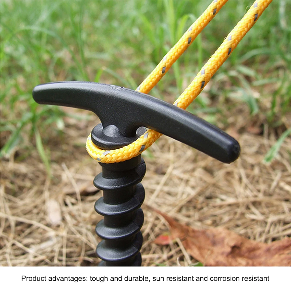 10pcs/Pack Outdoor Camping Tent Pegs Ground Nails Screw Anchor Stakes Pegs Hiking Tent Stakes Pins Tent Accessories