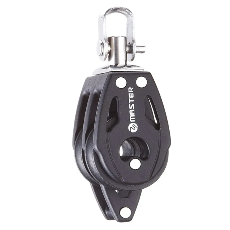 

Sailboat Dinghy 29mm 1 1/8" Double Swivel Shackle Becket Block Windrider Block Small Boat Block Master BB-0204F